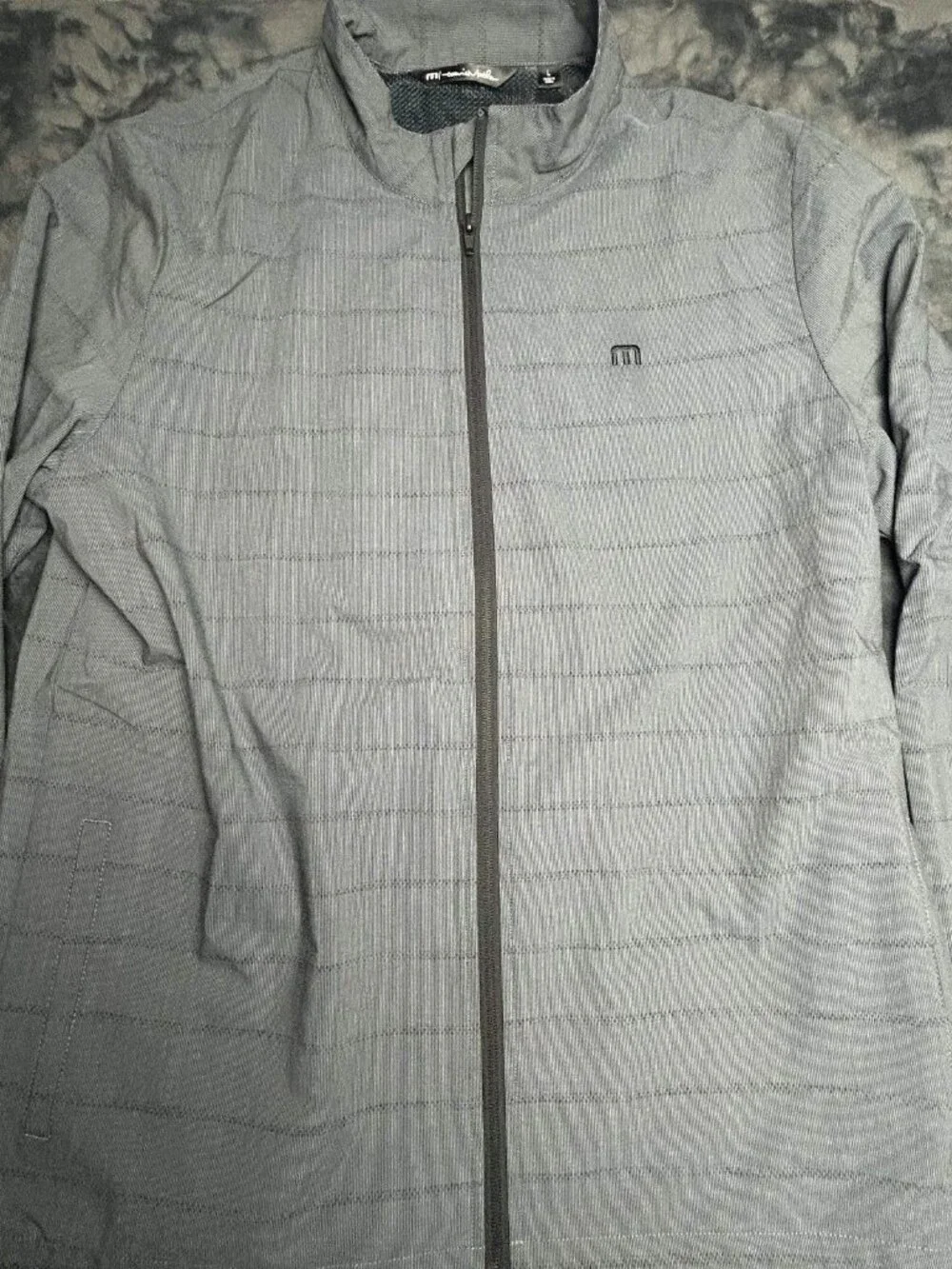 Travis Mathew Full Zip Jacket L Charcoal Gray Golf Print Lining